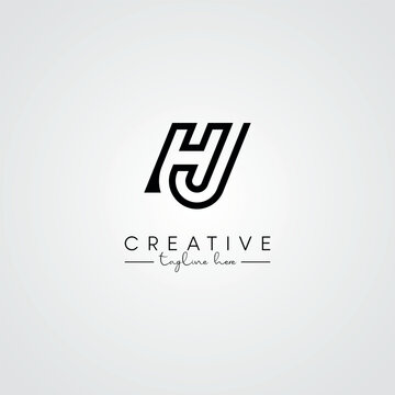 Modern Unique Artistic Letter HJ JH Logo Design. Initial Based Letter Logo Vector.