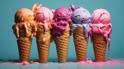 Colorful Ice Cream Background for Banner or Poster.