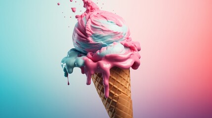 Colorful Ice Cream Background for Banner or Poster.