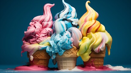 Colorful Ice Cream Background for Banner or Poster.