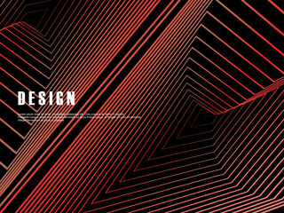 Background Futuristic abstract technology shining rainbow light lines on black background modern wave lines pattern. Vector minimal line background with text for social media covers, headers, etc.