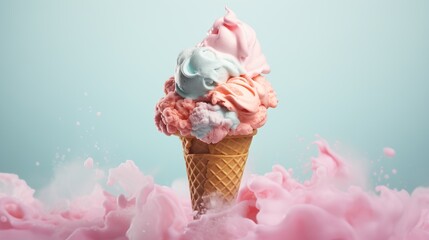 Colorful Ice Cream Background for Banner or Poster.