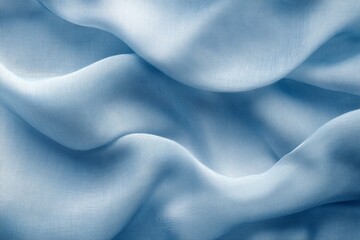 Minimal modern abstract background sky blue linen fabric textile slightly folded texture and surface, transmitting sense of calmness, wellness, tranquility with copy space