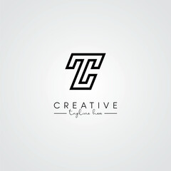 Modern Unique Artistic Letter TC CT Logo Design. Initial Based Letter Logo Vector.