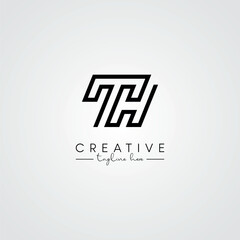 Modern Unique Artistic Letter TH HT Logo Design. Initial Based Letter Logo Vector.