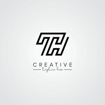 Modern Unique Artistic Letter TH HT Logo Design. Initial Based Letter Logo Vector.