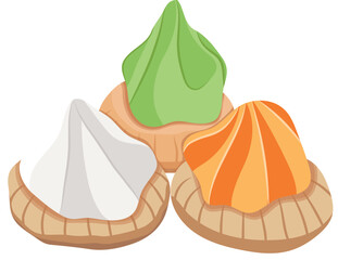 Gem Rose Small Biscuits Illustration Isolated on White Background