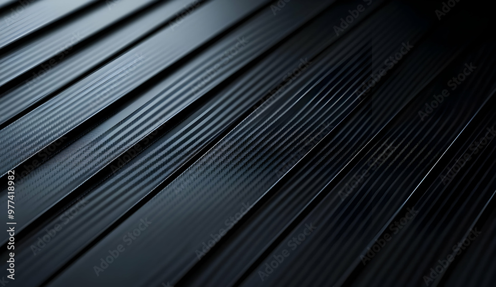 Poster close-up view of sleek black lines creating a modern and elegant pattern, ideal for design and textu