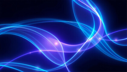 Naklejka premium An illuminated wallpaper with radiant, flowing beams of light in shades of teal and purple.