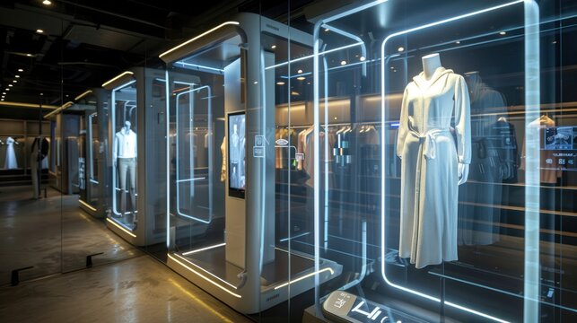 Futuristic Retail Store with Interactive Display