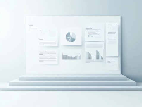 Create a minimalist infographic layout with clear sections and an empty center space copy space - dynamic - Fusion - modern business backdrop