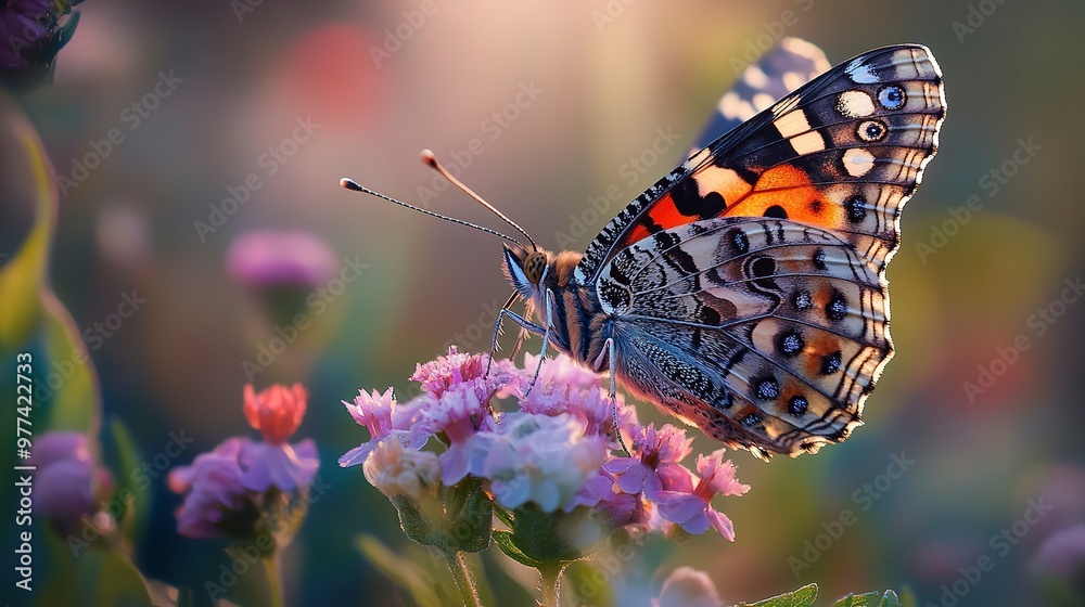 Canvas Prints Close-up of a butterfly on a flower showing wing detail