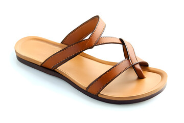 A pair of stylish comfort brown  female sandals against a clean white background