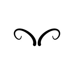 Animal horns icon, logo isolated on white background