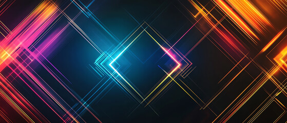 Abstract vector background with sleek futuristic gaming console graphics, neon lights and geometric shapes, bold and modern digital design