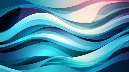 Obraz premium Abstract vector background with shimmering mermaid scales and flowing ocean waves, vibrant blues and greens, dynamic and mystical aquatic design