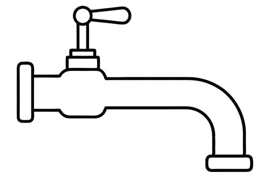 recommend clip art: Modern Faucet line art vector illustration