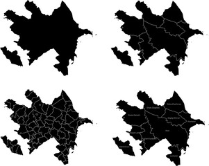 AZERBAIJAN MAP with its administrative divisions and regions