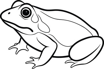 Stylish frog logo icon line art vector illustration showcasing a minimalist approach with frog graphics and vector art