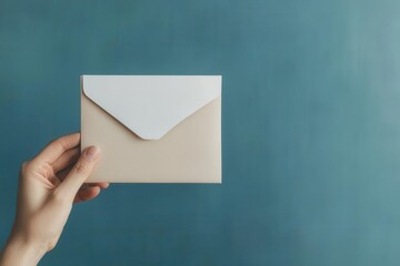Hand holding an envelope with a Ballot Enclosed stamp, mailin vote, election mail