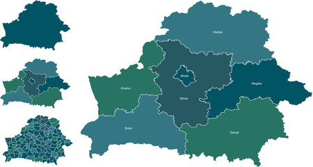 Obraz premium BELARUS MAP with its administrative divisions and regions