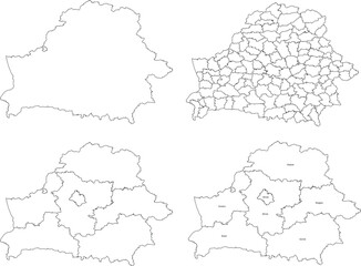 BELARUS MAP with its administrative divisions and regions