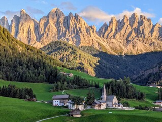 Dramatic mountain landscape in dolomites 
