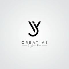 Modern Minimal Artistic Letter VJ JV Logo Design. Initial Based Letter Logo Vector.