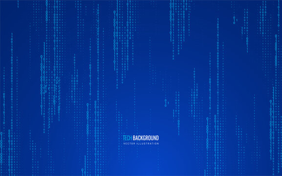 Binary code background in digital technology style. Dynamic line with zeros and ones - data and cyberspace flow concept