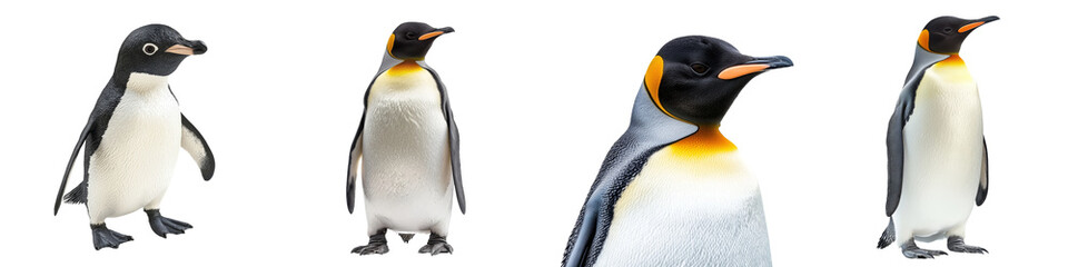Naklejka premium Penguin standing cut out on transparent background, generated by AI