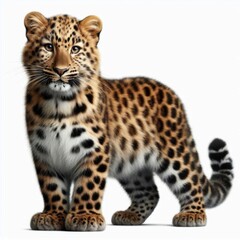 Fototapeta premium Amur Leopard isolated on a white background
