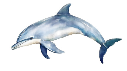 Playful dolphin illustration isolated on white