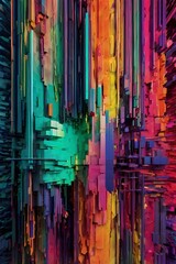 Obraz premium The abstract formation, with its jagged edges and multitude of colors, captivates the eye and draws the viewer in.