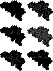 BELGIUM MAP with its administrative divisions and regions