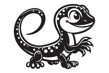 Lizard Silhouette Graphic on White Background