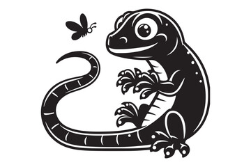 Lizard Figure Icon in Black Vector Format