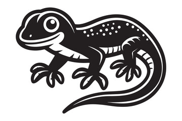 Lizard Figure Icon in Black Vector Format