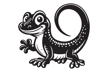 Black Lizard Symbol Vector Illustration