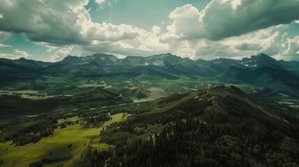Naklejka premium Mountain Range Aerial View