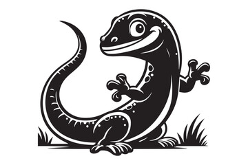 Lizard Silhouette Graphic Isolated on White