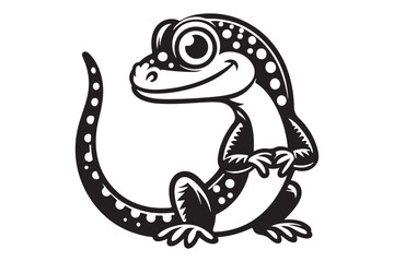 Obraz premium Simple Lizard Icon Vector Silhouette