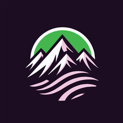Obraz premium Mountain peak logo design vector illustration