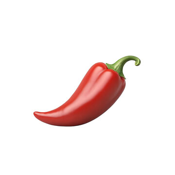 recommend clip art: semi 3d red hot chili pepper, simple 3d path curve, isolated in white background