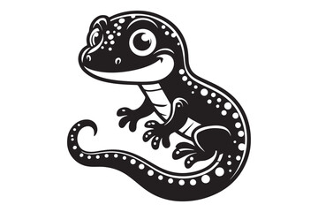 Lizard Shape Graphic Illustration in Black