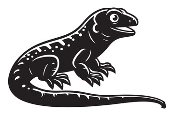 Lizard Silhouette Icon in Black Vector Design