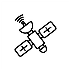 Satellite icon. Vector Illustration isolated on white background. EPS 10 editable vector.