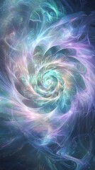 Naklejka premium Swirling cosmic colors create a mesmerizing spiral pattern in the deep void of space
