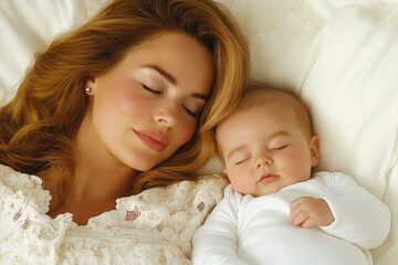 Mom And Newborn Sleeping