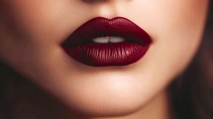 Matte Burgundy Lips with Autumn Glow