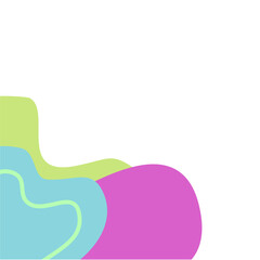 Abstract curve fluid elements for frame isolated on white background. Vector blobs set.